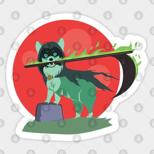 Grim Reaper Puppy Sticker by SakuraDragon